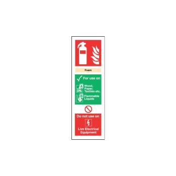 Foam Fire Extinguisher Vinyl Sign - 100 X 300MM