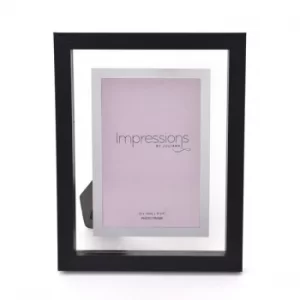 Impressions Black Wooden Frame Perspex Border 4" x 6"