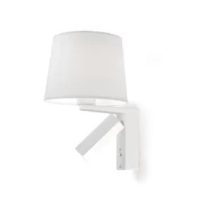 Grok 2 Light Indoor Wall Light White with Reading, E27