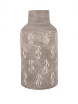 Pacific Lifestyle Textured Matt Grey Fern Stoneware Vase