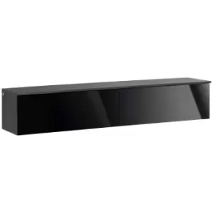 HOMCOM Wall Mounted TV Stand Unit With Storage And High Gloss Effect - Black