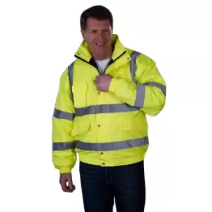 Grafters Unisex Hi-Visibility Waterproof Bomber Jacket (4XL) (Yellow)