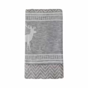 Crossland Grove Stag Throw Grey/Taupe 1300x1700mm