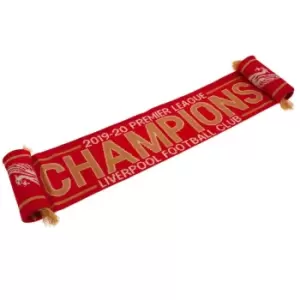 Liverpool FC Premier League Champions Winter Scarf (One Size) (Red/Gold)