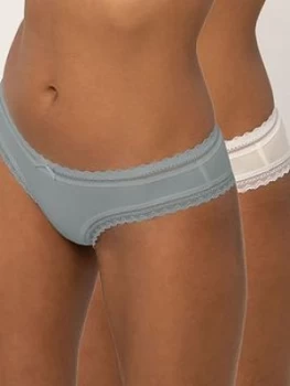 DORINA Lila 2 Pack Cheeky Hipster Briefs - Blue/Ivory, Blue/Ivory, Size 20, Women