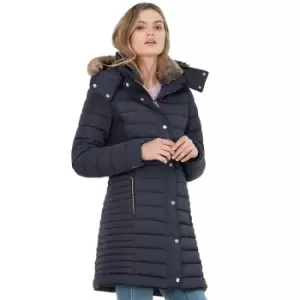 Joules Womens Cherington Padded Quilted Longline Coat UK 12- Bust 37', (94cm)