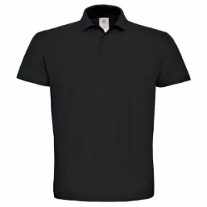 B&C ID.001 Mens Short Sleeve Polo Shirt (2XL) (Black)