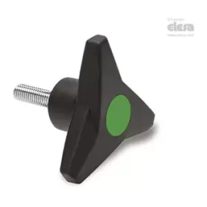 Elesa - soft Three-arm knob-VB.839/100 p-M12x40-Soft-C17 Green