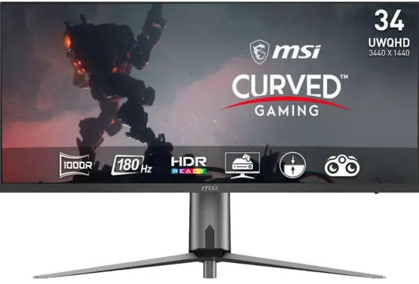 MSI 34" MAG345CQR UltraWide Quad HD Curved Gaming LCD Monitor