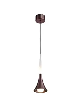 Ceiling Dome Pendant, 1 x 5W LED, 3000K, 213lm, Satin Brown