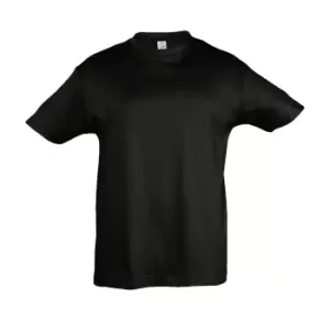 SOLS Kids Regent Short Sleeve T-Shirt (6yrs) (Deep Black)