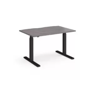 Dams Elev8 Touch straight sit-stand desk 1200mm x 800mm - Black frame, grey oak