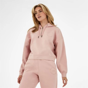 Jack Wills Circle Embroidered Quarter Zip Hoodie - Pink