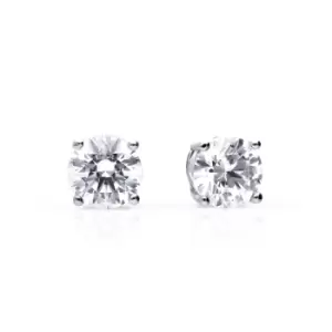 Diamonfire Silver Zirconia 0.75ct Four Claw Stud Earrings