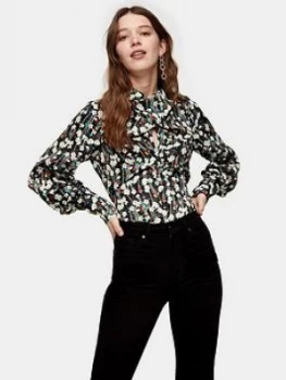 Topshop Twist Neck Oriental Blouse - Multi, Size 10, Women