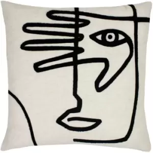 Furn Face Cushion Cover (One Size) (White/Black) - White/Black