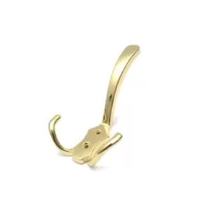 GTV Triple Hat Coat Hanger Hook Door Wall Bath with Fixings - Colour Gold, Pack