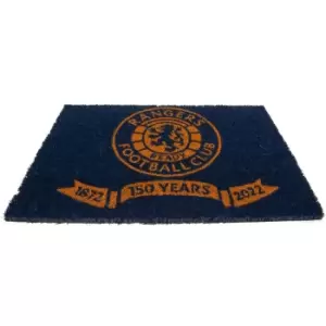 Rangers FC Crest Door Mat (One Size) (Royal Blue/Orange)