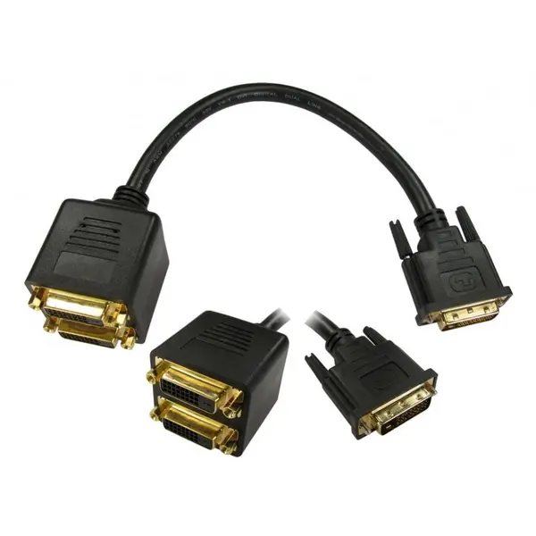 Cables Direct Male DVI-D to 2x Female DVI-D Splitter Cable