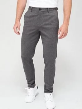 Jack & Jones Check Skinny Fit Jersey Trousers - Dark Grey Check, Dark Grey Check, Size 32, Inside Leg Regular, Men