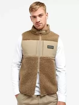 Barbour International Condition Fleece Gilet - Beige, Beige Size M Men