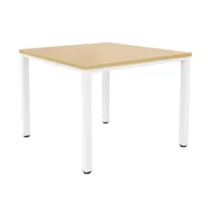 Fraction Infinity Square Nova Oak Meeting Table With White Legs - 120 X 120