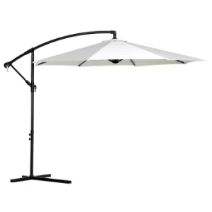 Outsunny 3M Banana Umbrella Parasol-Cream White