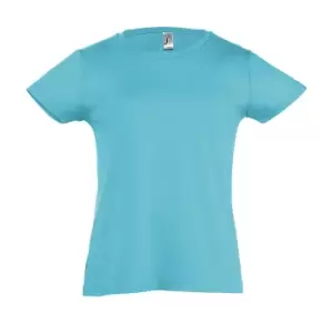 SOLS Girls Cherry Short Sleeve T-Shirt (8yrs) (Blue Atoll)