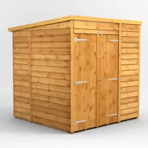 6X6 Power Overlap Pent Windowless Double Door Shed