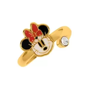 Disney Minnie Mouse Red and Black Gold Plated Clear Stone Ring RF00393YRWL