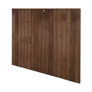 Forest 6' x 5'6 Brown Pressure Treated Vertical Closeboard Fence Panel (1.83m x 1.69m) - Dark Brown