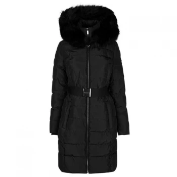 DKNY Belt Puffer Jacket - Black