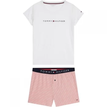 Tommy Bodywear Original Short Pyjama Set - Wht/Ag/Mini/Log