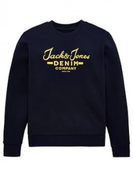 Jack & Jones Boys Hero Logo Crew Sweat - Navy