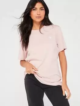 Converse Classic Fit Left Chest Star Chev Emb Ss Tee, Pink, Size S, Women