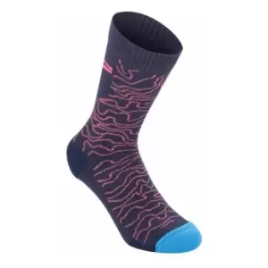 Alpinestars Drop Socks 15 2020: Dark Navy/Coral L Ap17063207133L