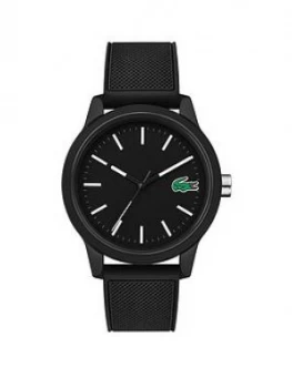 Lacoste Lacoste 12.12 Black Dial Black Fabric Strap Mens Watch, One Colour, Men