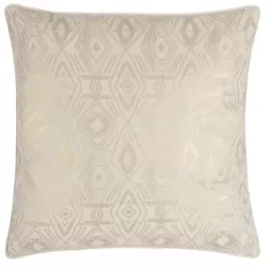 Tayanna Metallic Velvet Cushion Ivory, Ivory / 50 x 50cm / Polyester Filled