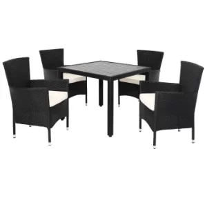 Poly Rattan Garden Dining Set Riga 9Pcs Black