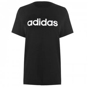 adidas Womens Essentials Linear T-Shirt Loose - Black/White