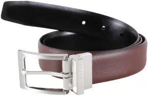 Ted Baker Mens Bilding Branded Leather Belt - Chocolate - W30