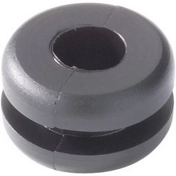 HellermannTyton HV1205-PVC-BK-M1 Cable grommet Terminal Ø (max.) 10 mm Board thickness (max.) 4mm PVC Black