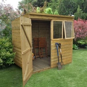 Forest Garden 7X5 Pent Pressure Treated Tongue & Groove Wooden Shed With Floor