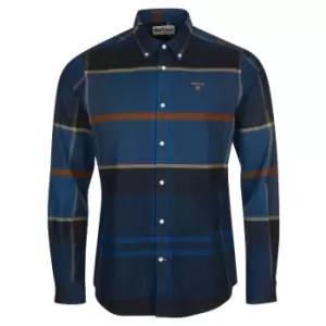 Barbour Mens Iceloch Tailored Shirt Midnight Tartan Small