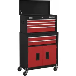 Sealey AP22R Topchest & Rollcab Combination 6 Drawer with Ball-Bearing Slides -