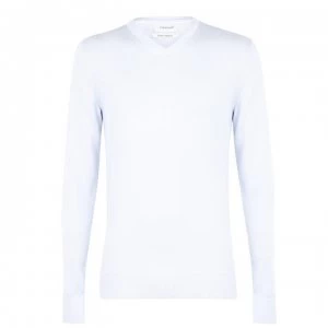 Calvin Klein Cotton V Neck Jumper - Sheer Blue