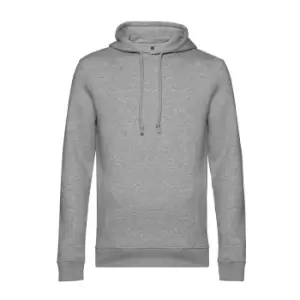 B&C Mens Organic Hooded Sweater (3XL) (Heather Grey)