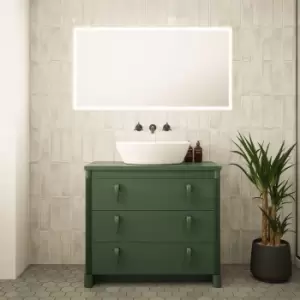 600 x 1150mm IP44 LED Bathroom Mirror & Demister - Tunable White Diffused Border