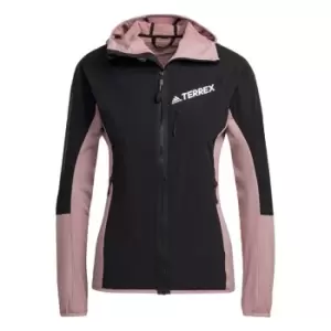 adidas Techrock Flooce Wind Hooded Jacket Womens - Magic Mauve / Black