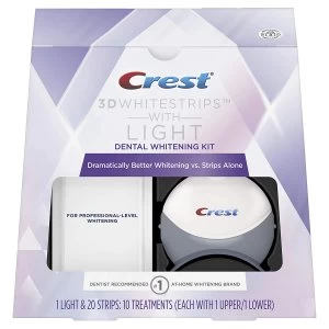 Crest 3D Whitestrips with Light Dental Whitening Strips Kit 20Pcs